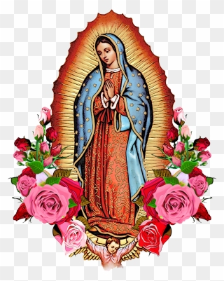 Our Lady Of Guadalupe With Roses Clipart