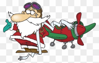 Santa Fly - Clipart Santa Claus Airplane - Png Download