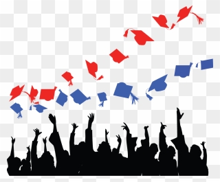Lf Grad Caps White Graduation Black And White - High School Graduate Students Clipart