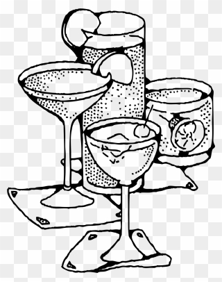 Drinks Clipart Black And White - Png Download