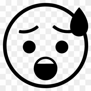 Anxious Face With Sweat Emoji Clipart - Smiley - Png Download