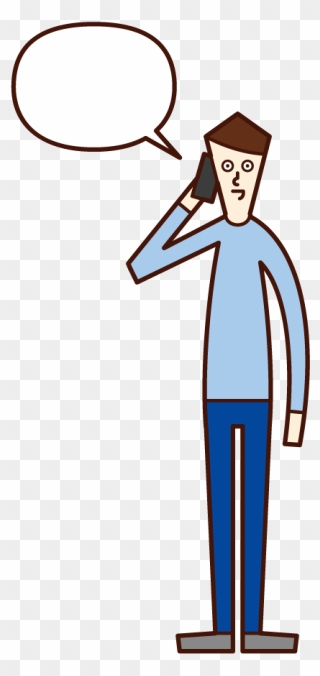 Illustration Of A Man Talking On The Phone - 道具 美容 師 の イラスト Clipart