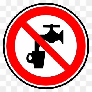 No Drinking Water Prohibition Sign Vector Graphics - Non Potable Water Logo Clipart