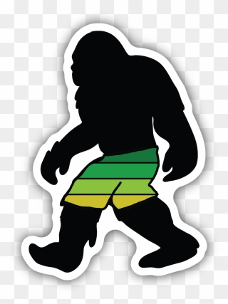 Board Shorts Sasquatch - Bigfoot Sticker Clipart