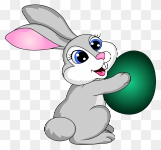 Easter Bunny Holding An Egg Clipart