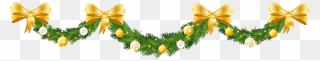 Gold Christmas Garland Clipart - Png Download