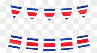 Rows Of Flags - Costa Rica Flag Banner Clipart