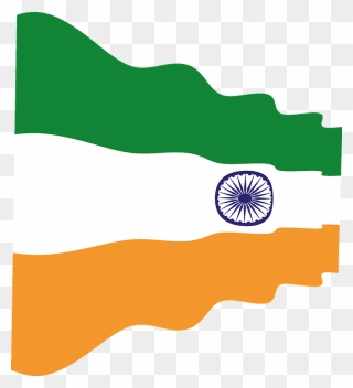 India Wavy Flag Clipart - Png Download