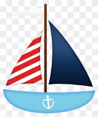 Sailboat Clip Art - Nautical Sailboat Clipart - Png Download