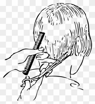 Drawing Of Cutting Hair Clipart