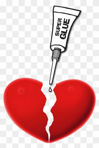Super-glue And Broken Heart Copy - Glue For Broken Heart Clipart