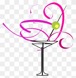 Martini Clipart Bourbon Glass - Martini Glass Party Cartoon - Png Download