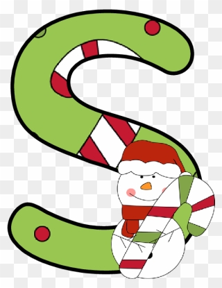 Snowman With Candy Cane Clipart - Png Download