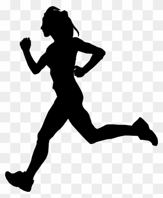 Transparent Fitness Icon Png - Running Woman Silhouette Png Clipart