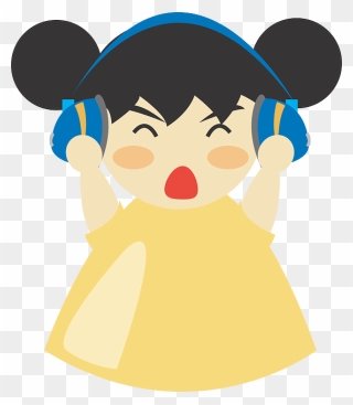 Earphones, Sound, Character, Girl, Headphone, Listen - Listen To Music Png Clipart