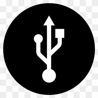 Usb Circular Symbol - Usb Charger Icon Png Clipart