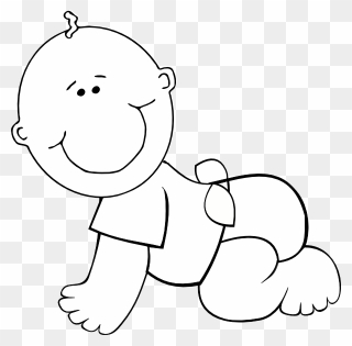 Crawling Baby Boy Outline Clip Art - Baby Boy Clip Art - Png Download