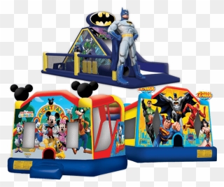 Bounce House Clipart Black Kids Graphic Transparent - Superhero Bouncy Castle Rental - Png Download