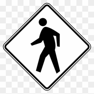 White Pedestrian Crossing Sign Clipart