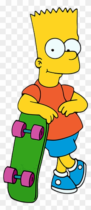 Bart Simpson Marge Simpson Homer Simpson Lisa Simpson - Bart Simpson With Skateboard Clipart