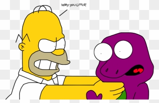 Homer Simpson Strangling Barney Clipart