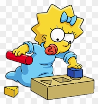 Maggie Simpson Playing Game - Maggie Cartoon Characters The Simpsons Clipart