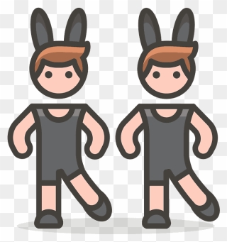 Men With Bunny Ears Emoji Clipart - Png Download
