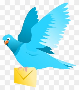 A Flying Pigeon Delivering A Message Clip Art - Message Clipart - Png Download