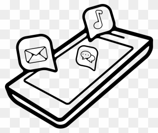 Chat Bubbles On A In Phone Perspective - Cell Phone Icon Perspective Clipart