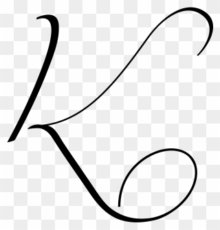 Monogram Letter Clip Art - Fancy Cursive K Letter - Png Download