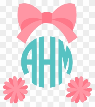 Cheerleader Monogram Topper - Illustration Clipart