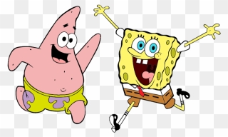 Jpg Black And White Download Squarepants Clip Art Cartoon - Sponge Bob Patrick Spongebob Squarepants - Png Download