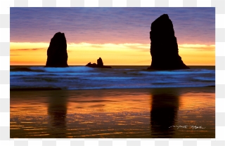 Haystack Rock Beach Shore Sunrise Sunset - Haystack Rock Clipart