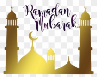 Ramadan Mubarak Golden Mosque - Transparent Ramzan Mubarak Png Clipart