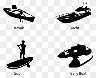 Belly Boat Silhouette Clipart