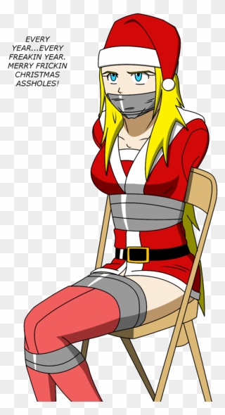 Transparent Christmas Hats Png - Duct Taped Anime Girl Clipart