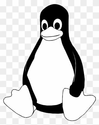 Linux Tux Logo Black And White - Linux Logo Clipart