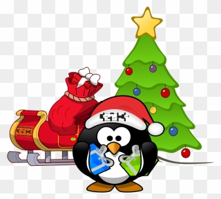 Christmas Tux On - Animated Santas Sleigh Clipart