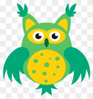 Owl Cartoon - Green Owl Vector Png Gif Clipart