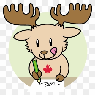 Clipart Reindeer Secret Santa - Maple Leaf Learning Drawing - Png Download