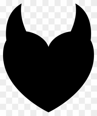 Devil Heart Sign Of The Horns Demon - Broken Heart With Horns Clipart