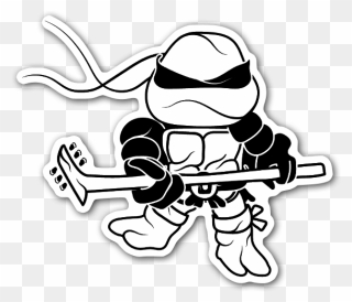 Donatello On The Guitar Sticker - Cartoon Clipart