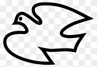Cartoon Image Of A Peace Dove - Line Drawing Of Simple Dove Clipart