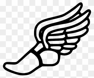 Fitness Clipart Symbol - Track And Field Winged Foot - Png Download