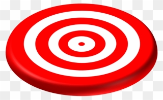 Up Dartboard In Red - Red And White Dartboard Clipart