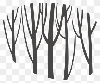 Forest Silhouette Trunk - Tree Trunk Silhouette Forest Clipart