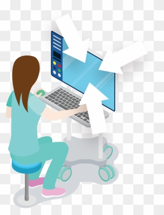 Nurse With Computer Clipart - Png Download