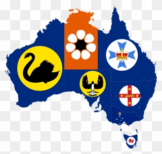 Transparent Australiana Clipart - Flags For Australian States And Territories - Png Download