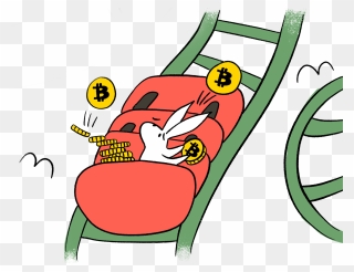 B Is Fot Bitcoin Roller Coaster - Cartoon Clipart