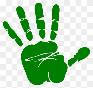Fingers Clipart Childrens - Green Handprint Png Transparent Png